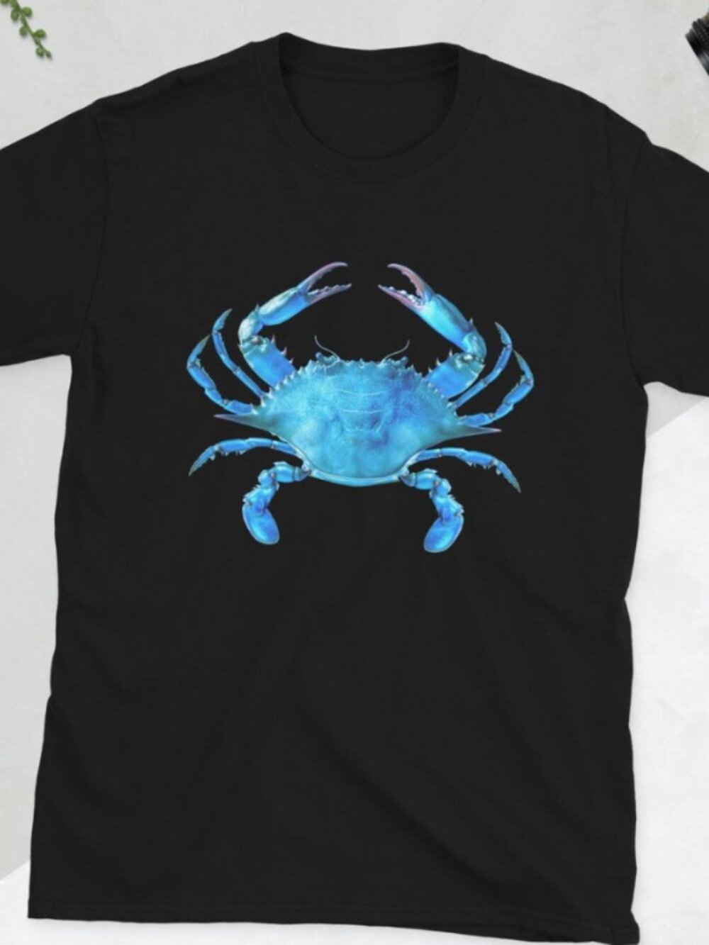 Blue Crab Black Unisex T-Shirt